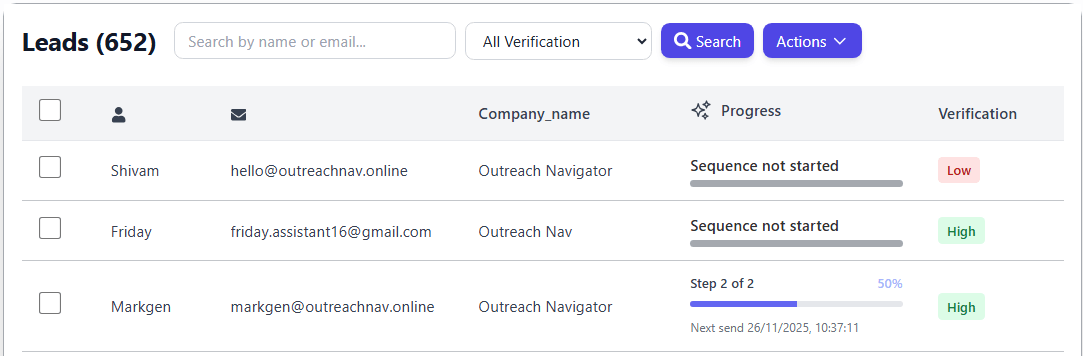 Email Verification Interface Main