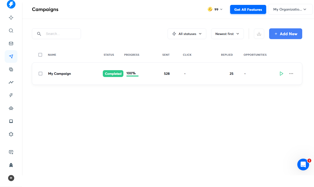 Instantly.ai Dashboard